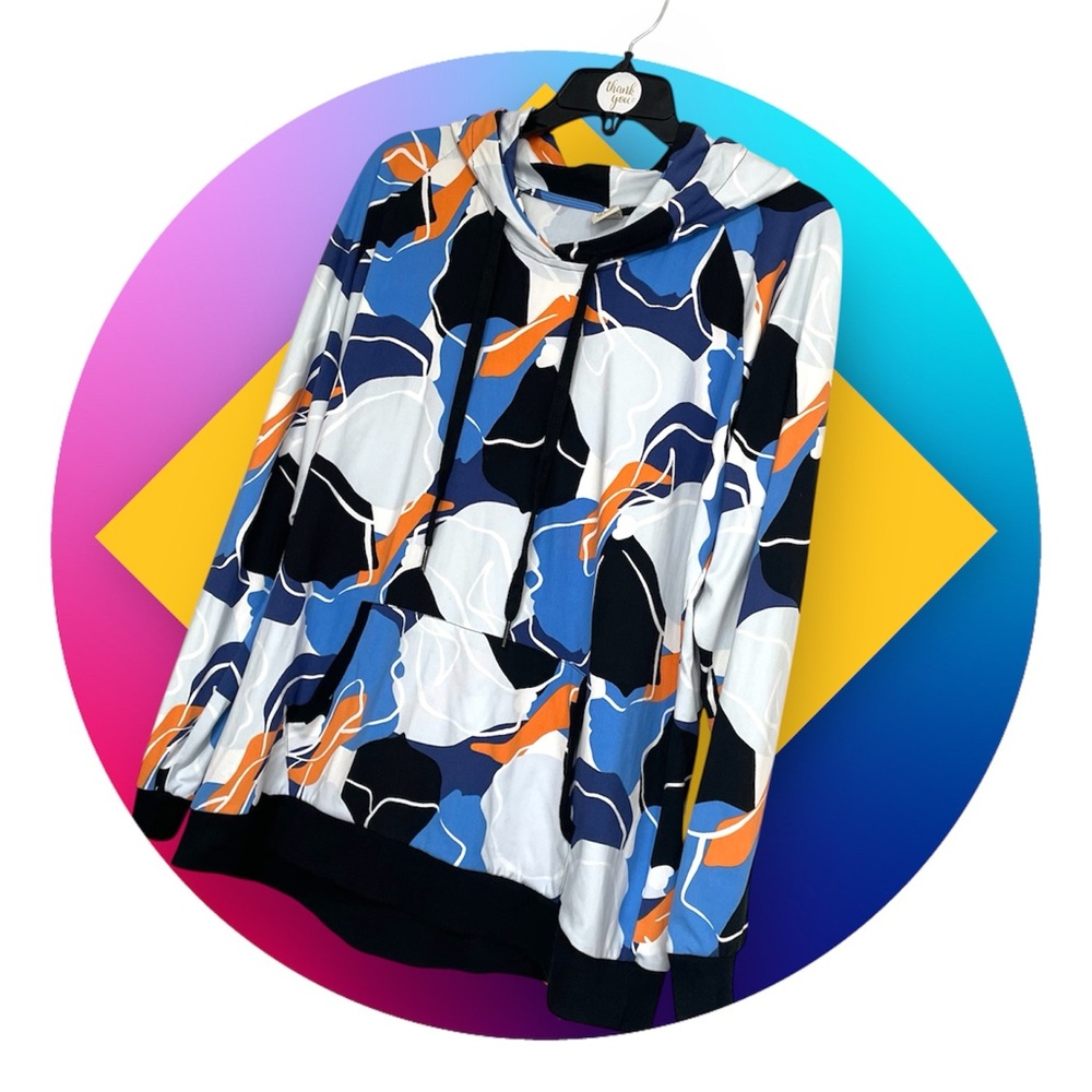 Lildy Vibrant Abstract‎ Women's Super Soft Hoodie~ Sz L-XL Casual